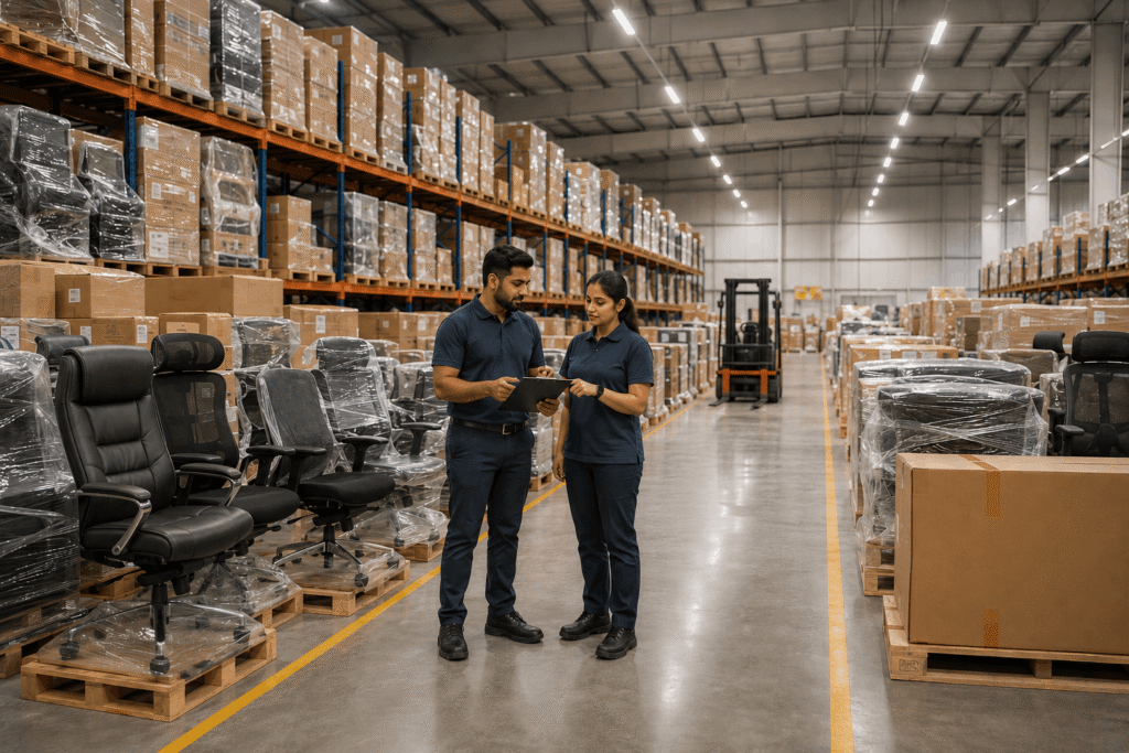 Lejam LLC office furniture warehouse Dubai – bulk office chair supply and UAE-wide delivery