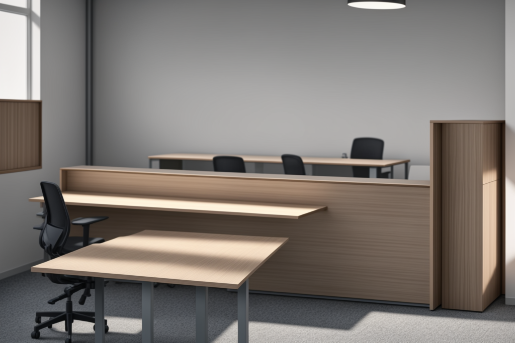 Premium commercial office furniture showroom featuring educational furniture