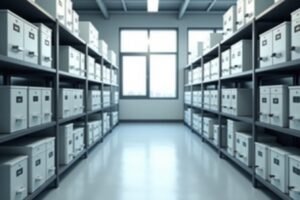 Modern office storage cabinets and shelving in a Dubai office