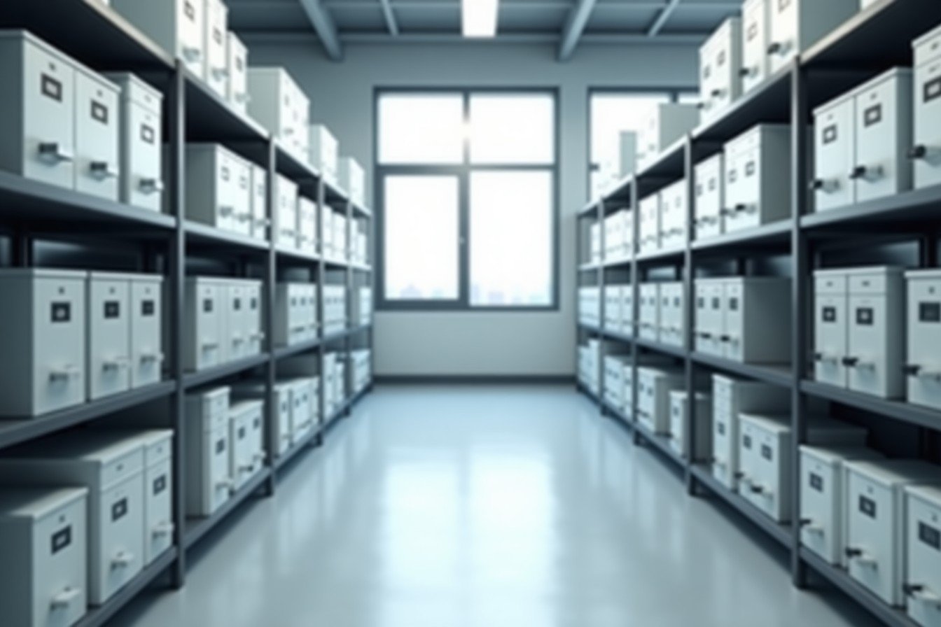 Modern office storage cabinets and shelving in a Dubai office